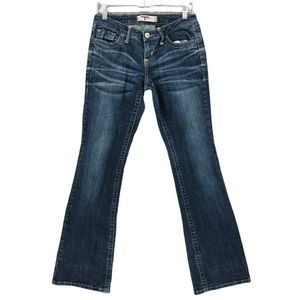 T Five T5 Jeans Womens 7 29X31 Juniors Blue Bootcut Low Rise Flap Pockets Denim